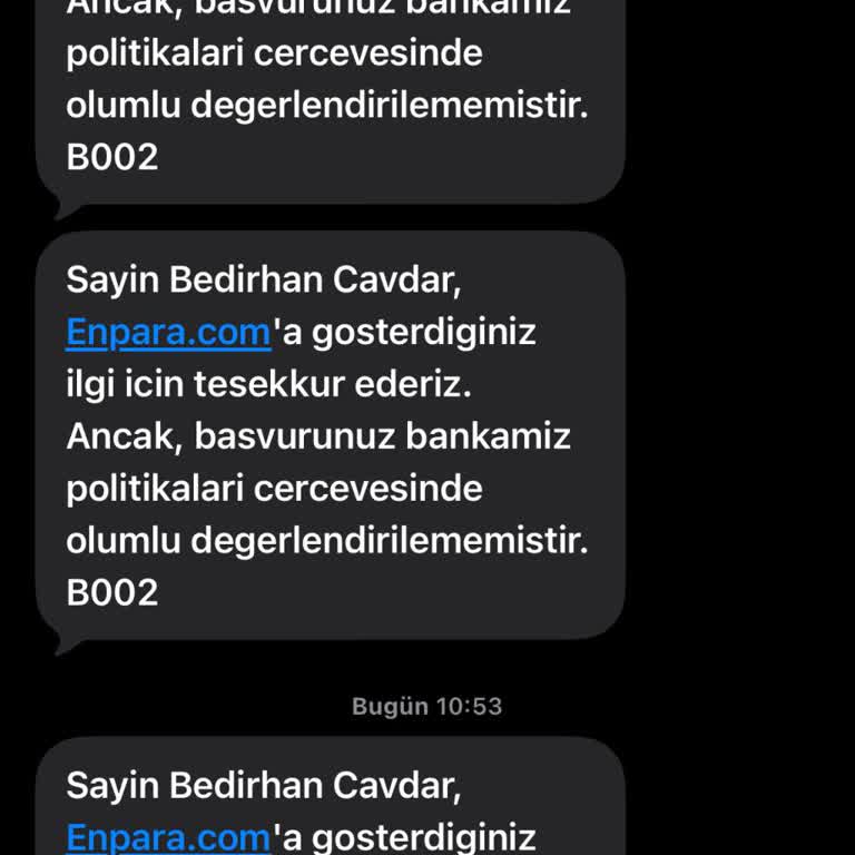 Enpara Mobil Hesap Başvurularım Sürekli Reddedildi, Açıklama Talep Ediyorum