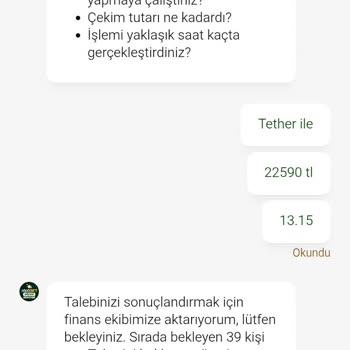 22.590 TL Tether Çekim Talebimin Açıklamasız İptali Ve Uzun Süreli Canlı Destek Sorunu