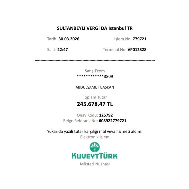 Kuveyt Türk Vergi Ödemesinde Vade Farksız 4 Taksit Kampanyası Uygulanmadı