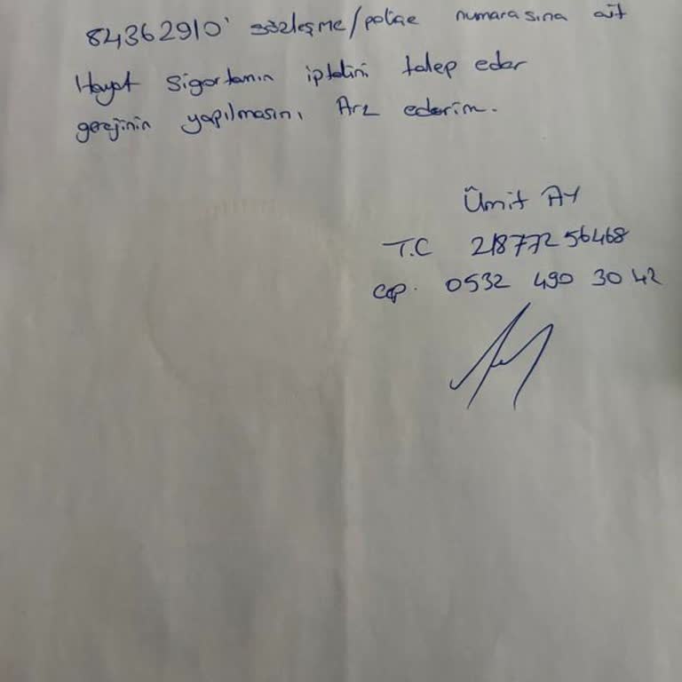 Hayat Sigortası İptali İçin Şubeye Gitmem İsteniyor Ve Süreç Oyalıyor