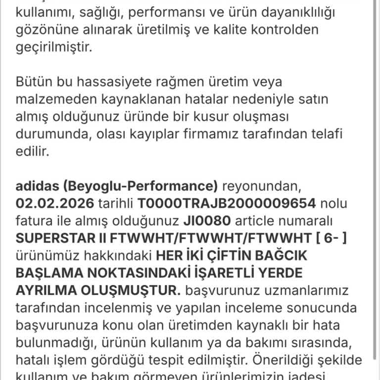 Satışta Verilen Garanti Aşılmış: Ayakkabıda Bağcık Açılması Ve Kullanıcı Hatası İddiası