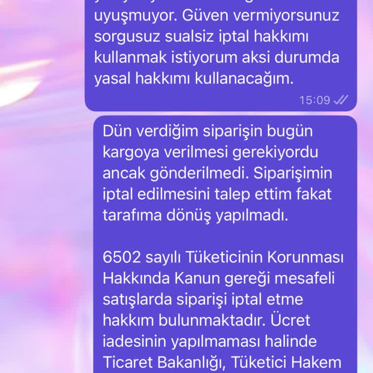 Eşofman Takımı Gönderilmedi Ve Ödeme İadesi Alınamadı