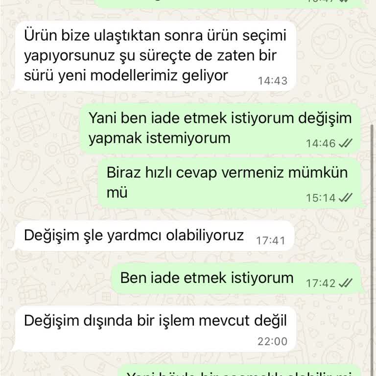 Kısa Etek İçin İade Talebi Reddedildi