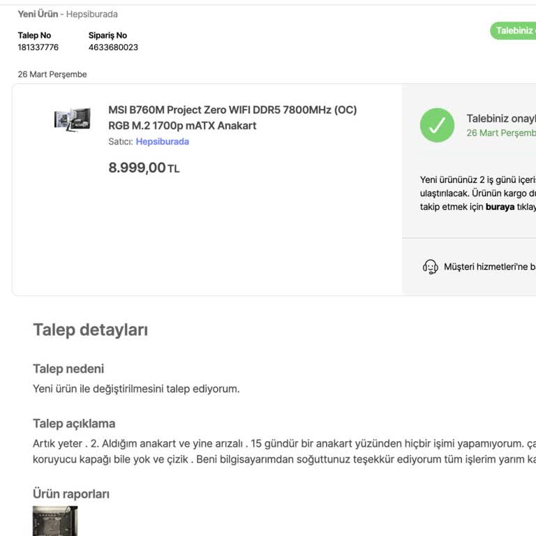 Unutulan 1TB SSD’nin Nerede Olduğu Bilinmeyen Hepsiburada'ya Şikayet