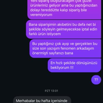 İkinci Siparişim Teslim Edilmedi Ve Ödeme İadesi Talebi