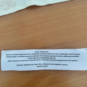 Kensa Nostaljik Pikap Siparişimde Ürün Yerine Sadece Hata Kağıdı