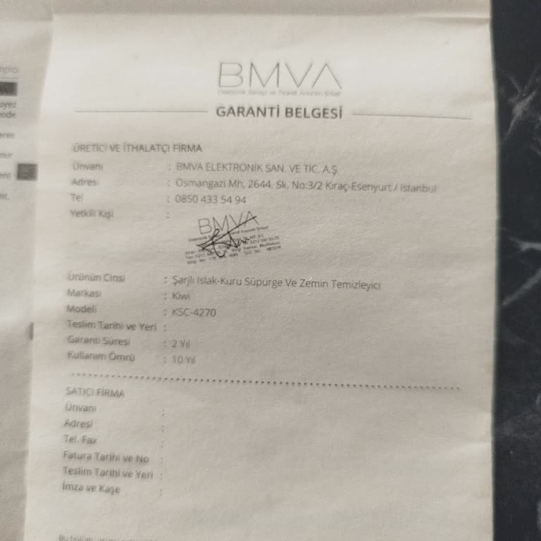 Kiwi Ksc4270 Süpürge Sulu Temizleme Çalışmıyor Ve Servis Formu Kabul Etmiyor