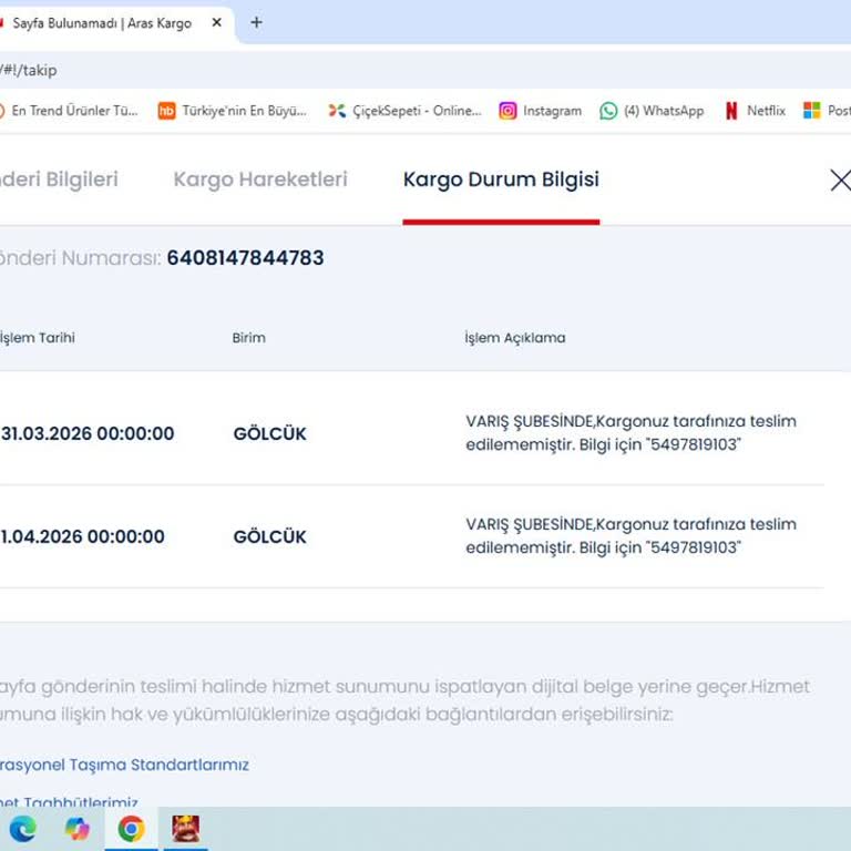 Teslim Edilmemiş Kargo Ve Kaba Şube Personeli