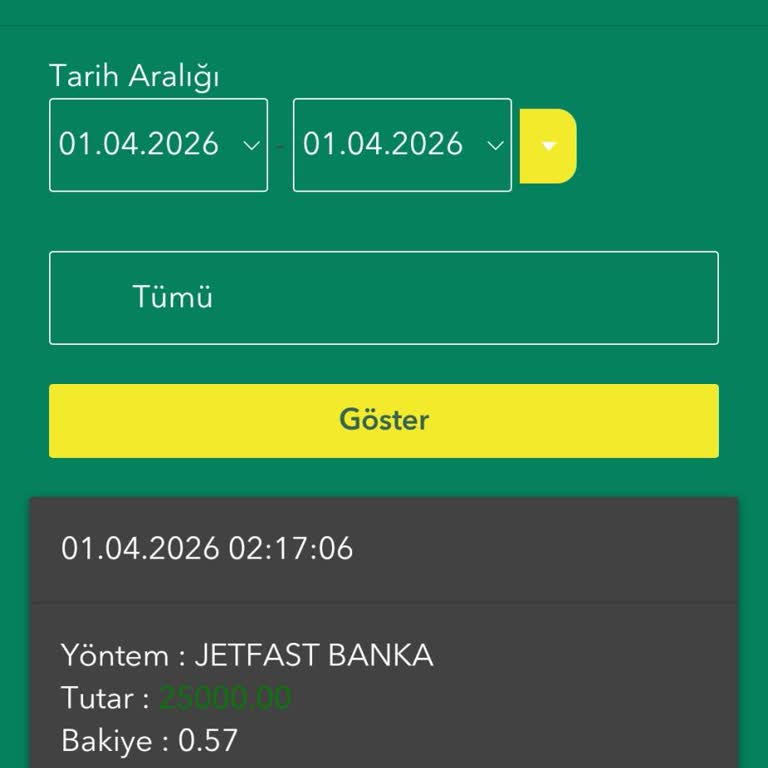 Jetfast Banka Yöntemiyle Onaylı 25.000 TL Çekim Hesaba Yansımıyor