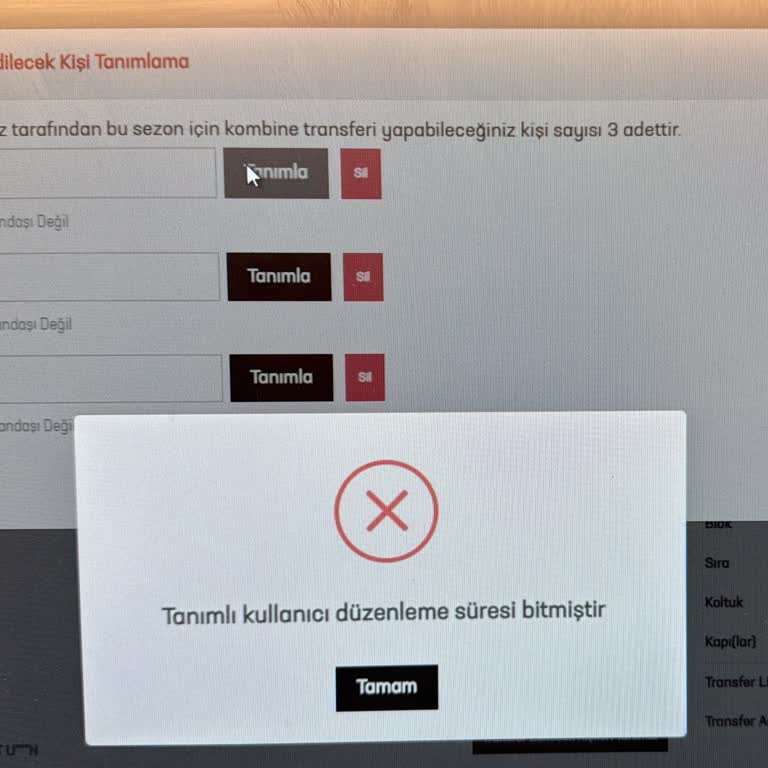 Kombine Tanımlı Kişi Düzenleme Süresi Kaçırıldı, Yeniden Açılması Talep Ediliyor