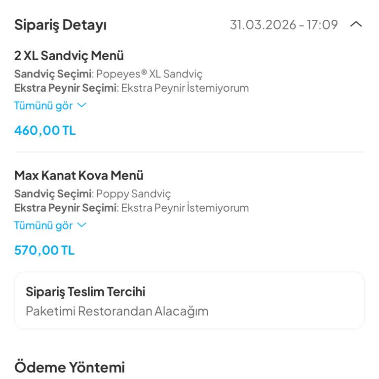 Tıkla Gelsin & Popeyes Ücret İadesi Mağduriyeti