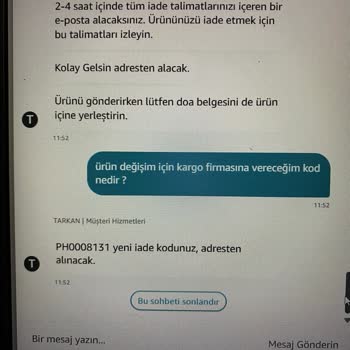 Kolay Gelsin Kargo Teslim Etmemesi Ve Yanıltıcı Bilgilendirmeler Nedeniyle Mağduriyetim