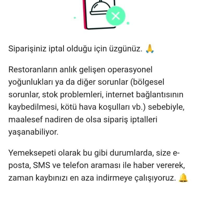 Yemeksepeti Keyfi Sipariş İptali Ve Bilgilendirme Eksikliği Güvenimi Sarsıyor