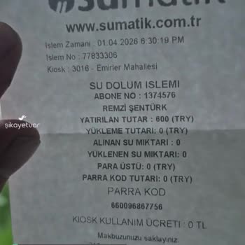 Sumatik Yükleme Yapmadı!