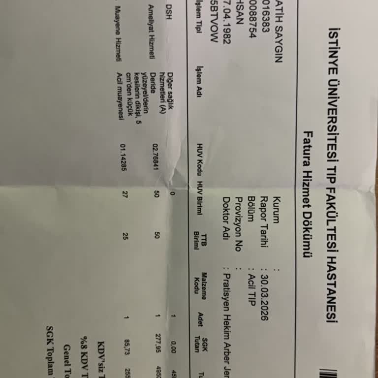 Acil Serviste Kanamalı Kafa Travması İçin Aşırı Ücret Talebi