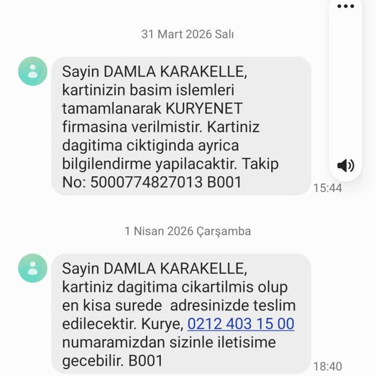 Yanlış Evde Yoktunuz Bildirimi Ve Kartımın Şubeye Teslimi