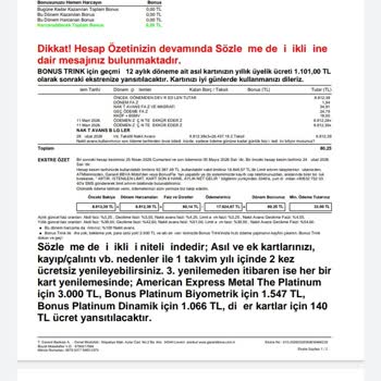 Kullanılmayan Kartta 1.101 TL Yıllık Ücret Kesintisi