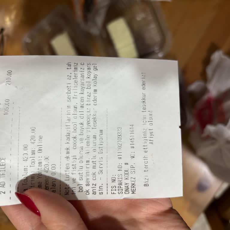 Sipariş Notları Göz Ardı Edildi Ve Ekmek Kadayıfı Eksik Gönderildi