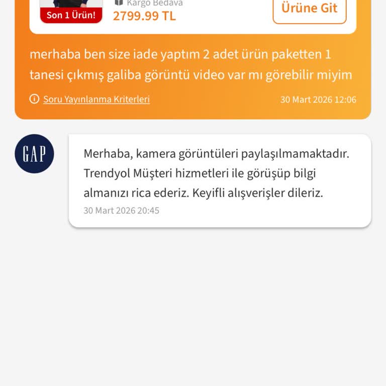 2.300₺ Değerindeki İade Ürünü Eksik Geldi Ve Trendyol Yardımcı Olmadı