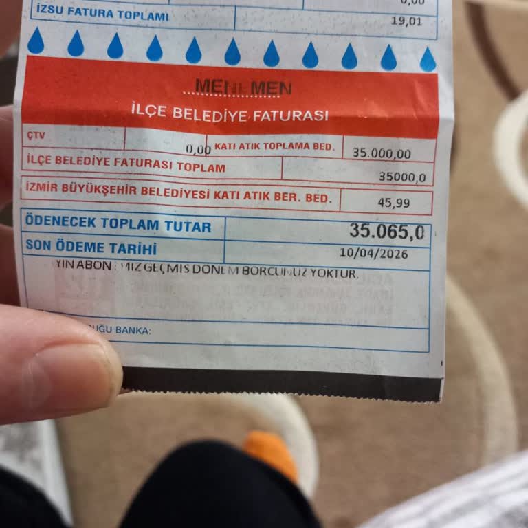İZSU Faturamda 1 M³ Su Kullanımına Rağmen 35 Bin Liraya Yakın Katı Atık Ücreti Şikayeti