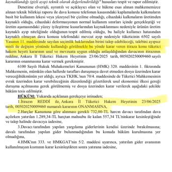 Apple Telefonunda Kozmetik Kusur Ve Garanti Reddi Mahkeme İle Çözüldü