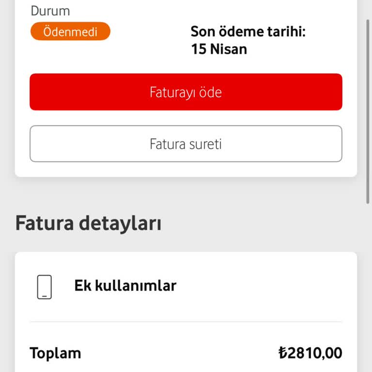 Vodafone Faturamda 3.650 TL Aşım Ücreti Şaşkınlığı