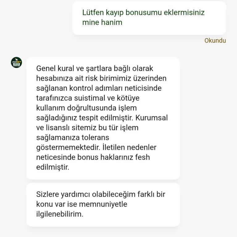 Kayıp Bonus Talebimin Reddedilmesi Ve Açıklama Eksikliği