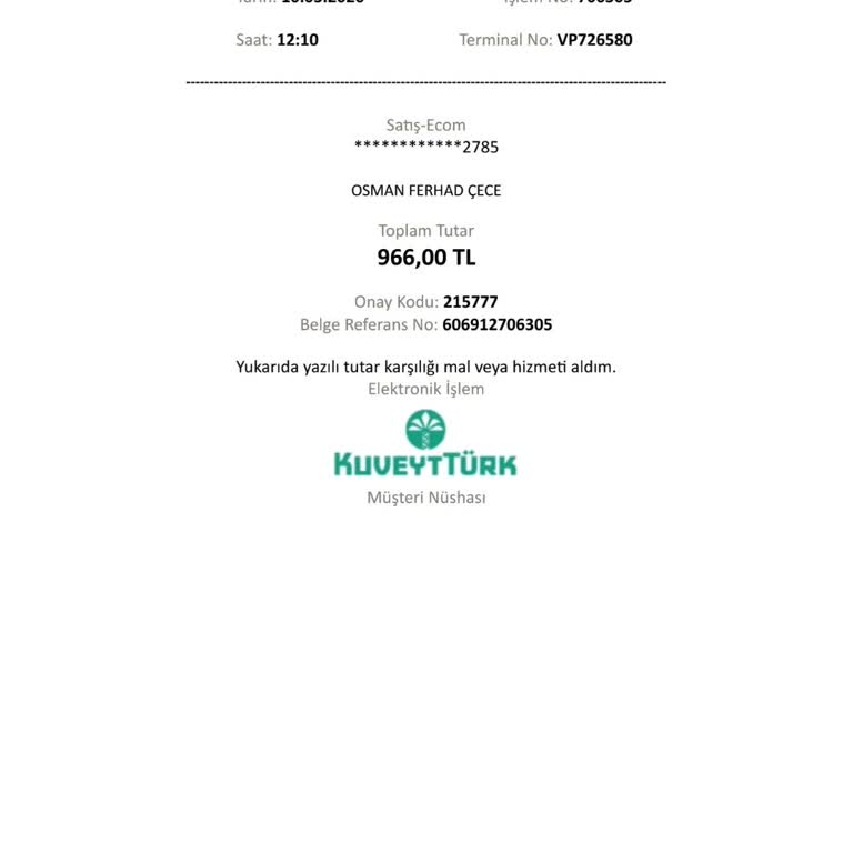 Trendyol'dan İzinsiz Çekilen 966 TL İçin Geri Ödeme Talebi