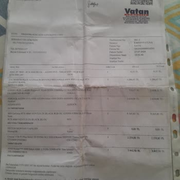 Vatan Bilgisayar’da Garanti Kapsamındaki Ekran Kartı Sorunu Ve Haksız Ücret Talebi