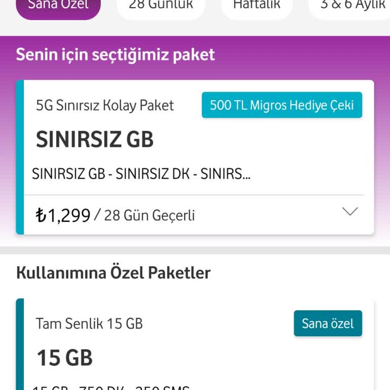 Vodafone 5G Kampanyasında Migros Çekinin Yüklenmemesi Ve İptal Talebi