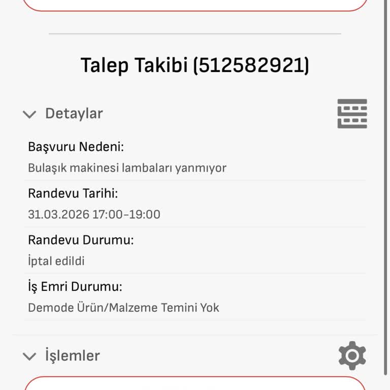 Arçelik Bulaşık Makinesi Parça Temini Reddi Ve Servis İhmaline Şikayet