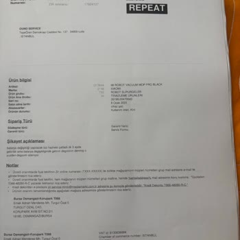 Media Markt’ta Xiaomi Robot Süpürge Arızası Çözülmedi Müşteri Hizmetleri Çelişkili Bilgi Veriyor