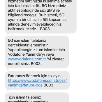 Vodafone 5G Hizmeti Hattıma Tanımlanamıyor Ve Sürekli Hata Alınıyor
