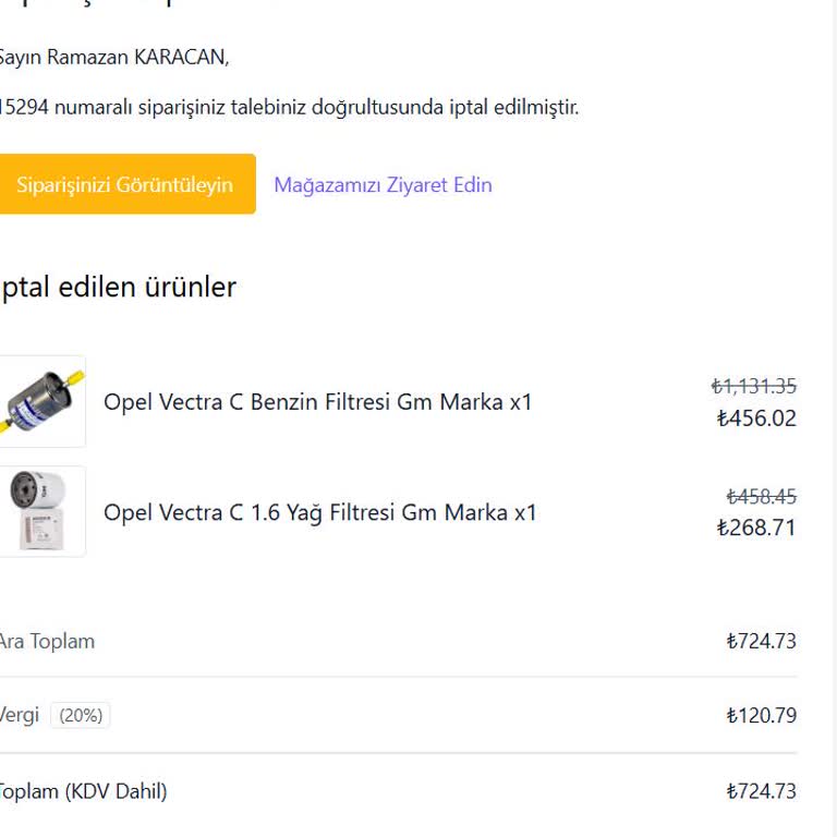 Opelcenter'dan Açıklamasız Tek Taraflı Sipariş İptali