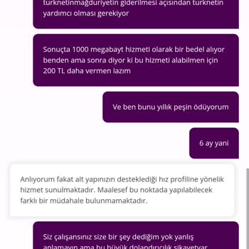 Peşin Ödemeli 1000 Mbps Paketi İçin Ek Ücret Talebi Ve Hız Düşüklüğü