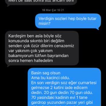 Teslim Edilmeyen Gardırop İçin 25.000 TL Tam İade Talebi