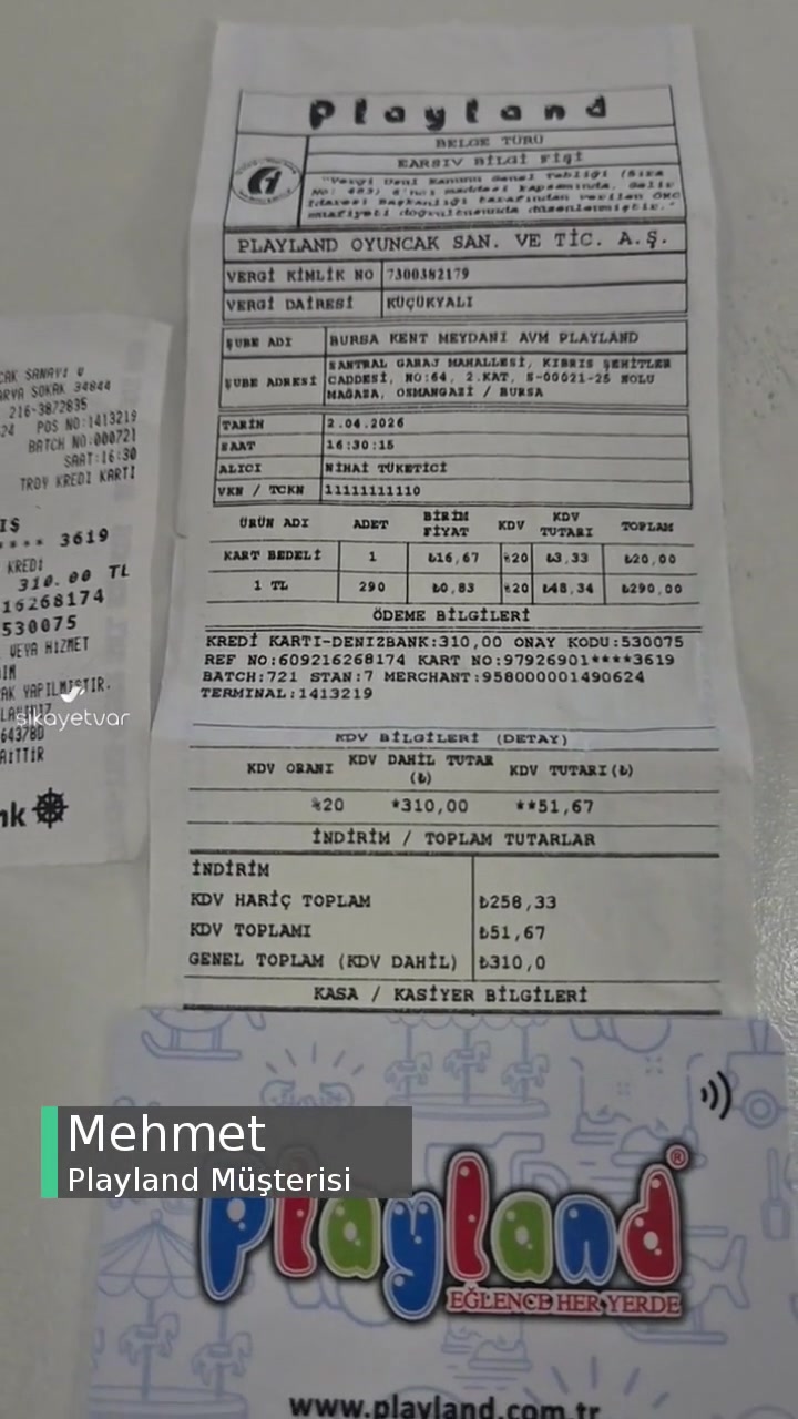 Bursa Kent Meydanı AVM Playland Zorla Kart Satışı videonun kapak resmi