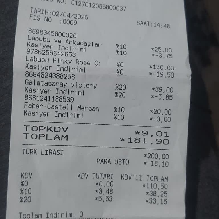 Bkmkitap Kasiyer Tarafından 100 TL Fazla Ücret Alınması