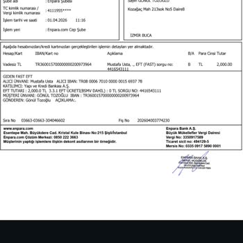 2000 TL Yatırma İşlemi Hesaba Yansımıyor, Acil İadesi Gerekiyor