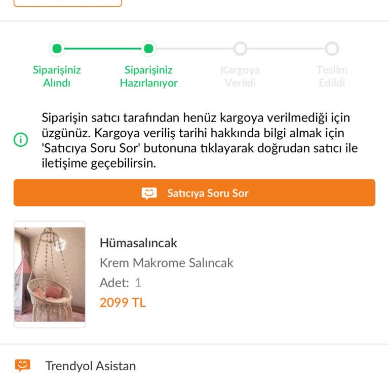 Teslim Edilmemiş Sipariş, Satıcıdan Yanıt Yok