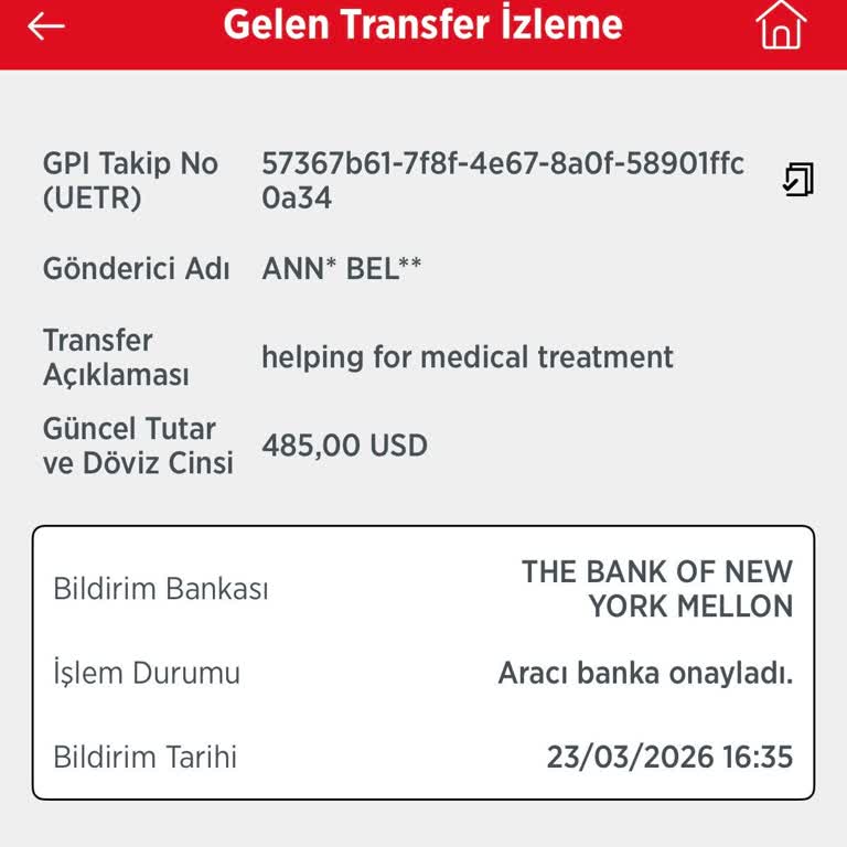 Ziraat Bankası'nda SWIFT Transferi 10 Gün Beklemede, 485 USD Hesaba Geçmedi