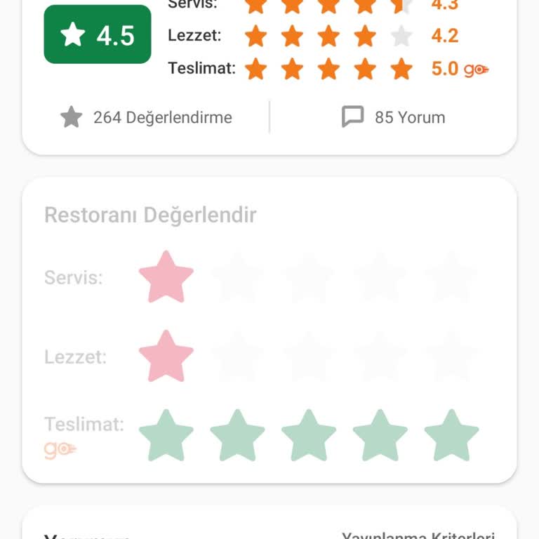 Trendyol Yemek Yorum Engellemesi