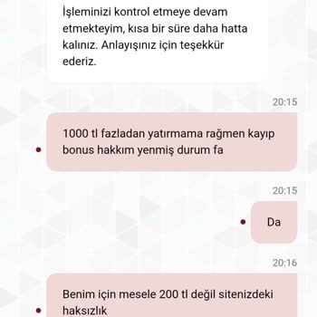 Kayıp Bonus Ve 5.000 TL Para İadesi Talebi, Hesap Kapatma İsteği