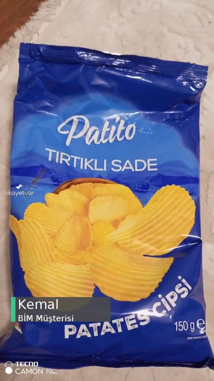 BİM Patito Tırtıklı Sade Patates Cips Sağlıklı Olmayan Ürünü! videonun kapak resmi