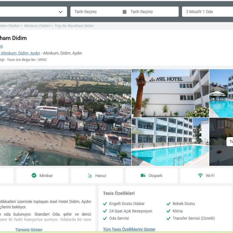 Obilet.com’da Tryp By Wyndham Didim İşletme Bilgileri Hatalı Ve Eski Yorumlar Yanıltıcı