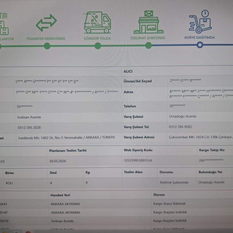 Ankara Çankaya Şubesinde Sürat Kargo Teslimat Gecikmesi Ve Bilgi Eksikliği