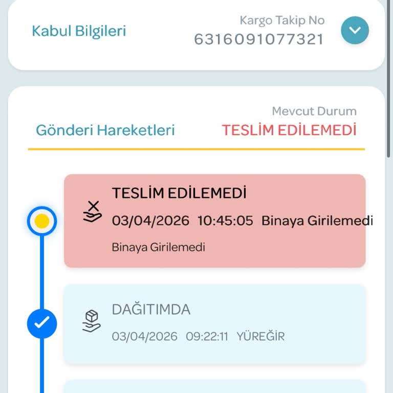 Kargo Teslim Edilmedi, Binaya Girilemedi Açıklaması Hatalı