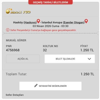 Obilet Ve Arda Tur'dan Destek Yok, Otobüs Gelmedi, 3400 TL İade Bekleniyor