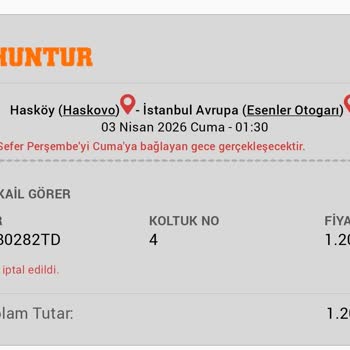 Obilet Ve Arda Tur'dan Destek Yok, Otobüs Gelmedi, 3400 TL İade Bekleniyor