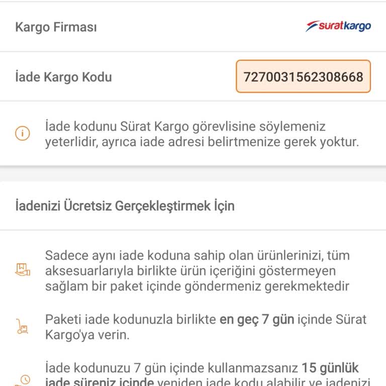 Sürat Kargo İade Ürününü Almadı Ve Sözünü Tutmadı